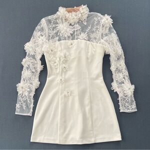 NWT Elliatt White Floral Lace Mini Dress